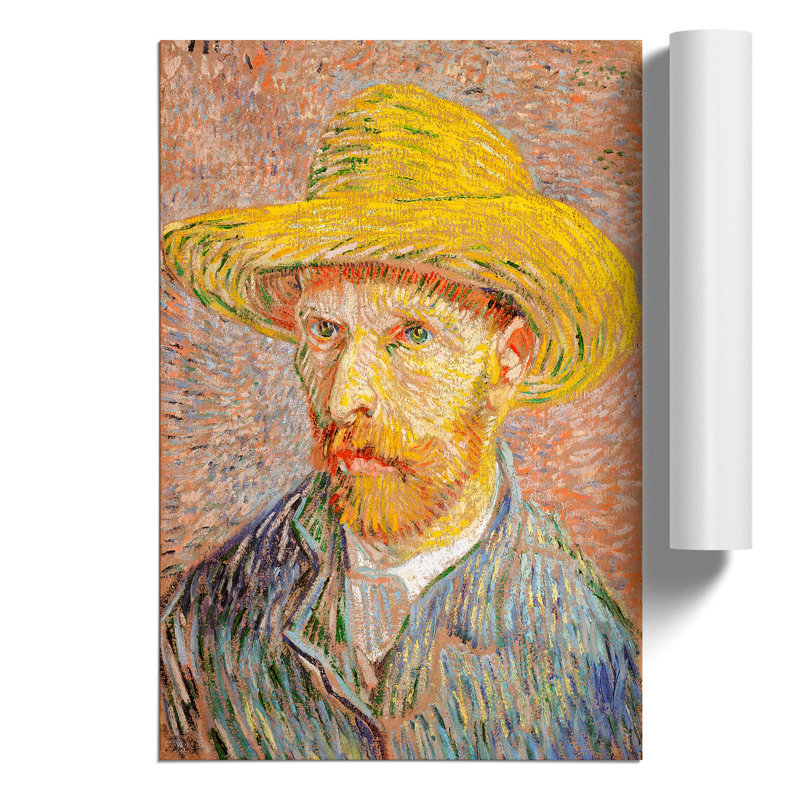 Self Portrait with a Straw Hat by Vincent van Gogh - Frameless Print, 30cm H x 21cm W x 0.1cm D