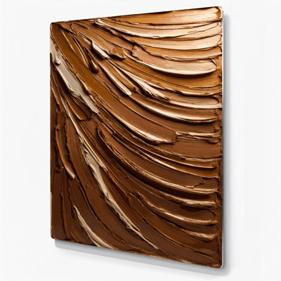 Art mural abstrait en métal brun 77