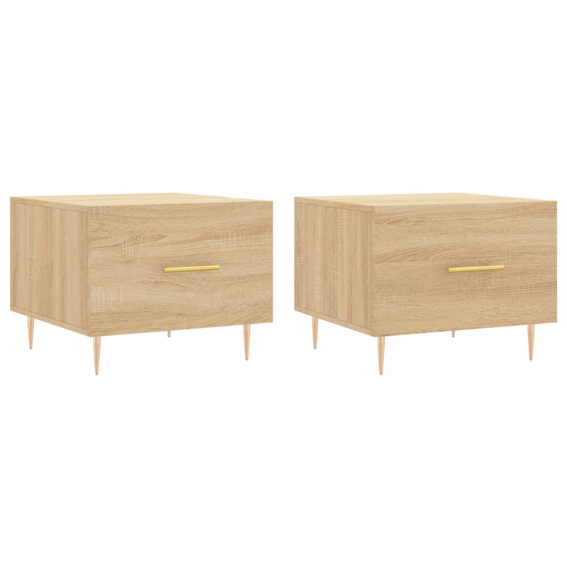 Four Leg Coffee Table with Storage, sonoma oak