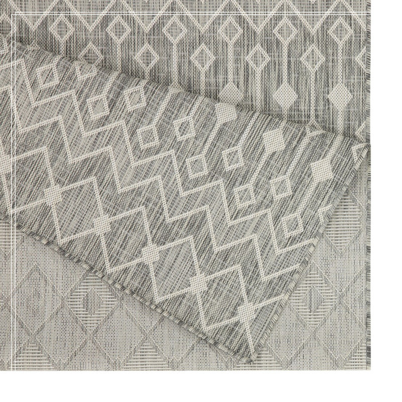 Silver Indoor/Outdoor Area Rug, Runner 2'7" x 7'3"