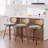 26-Inch Seat Height Mid-Century Modern Bar Stools With Cane Back And Walnut Wood Legs-122060813-122060815