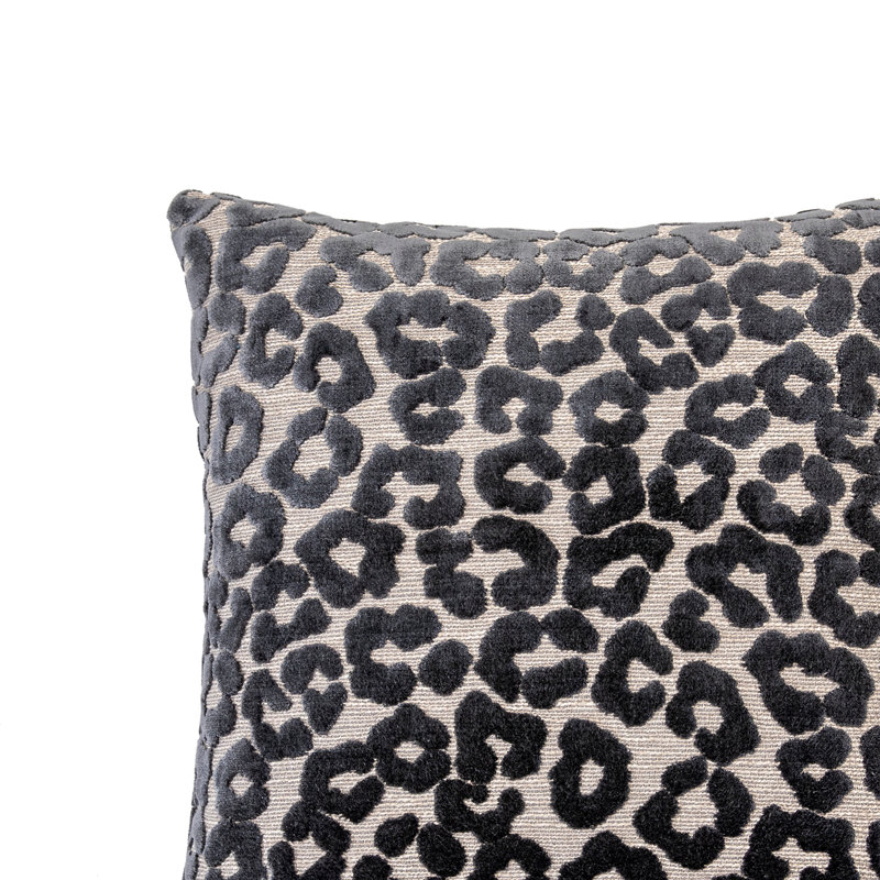  Coussin lombaire à imprimé animal, Noir, 12 po x 18 po