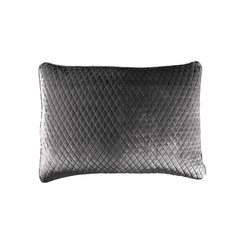 Coussin Enzo ivoire standard 20 x 26, Cendré, Grand lit