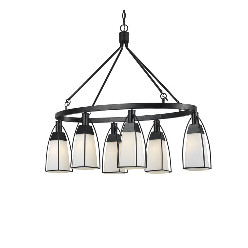 Keene 6 - Light Wagon Wheel Chandelier