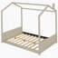 Lit double en velours pour lit double en bois beige-303783144