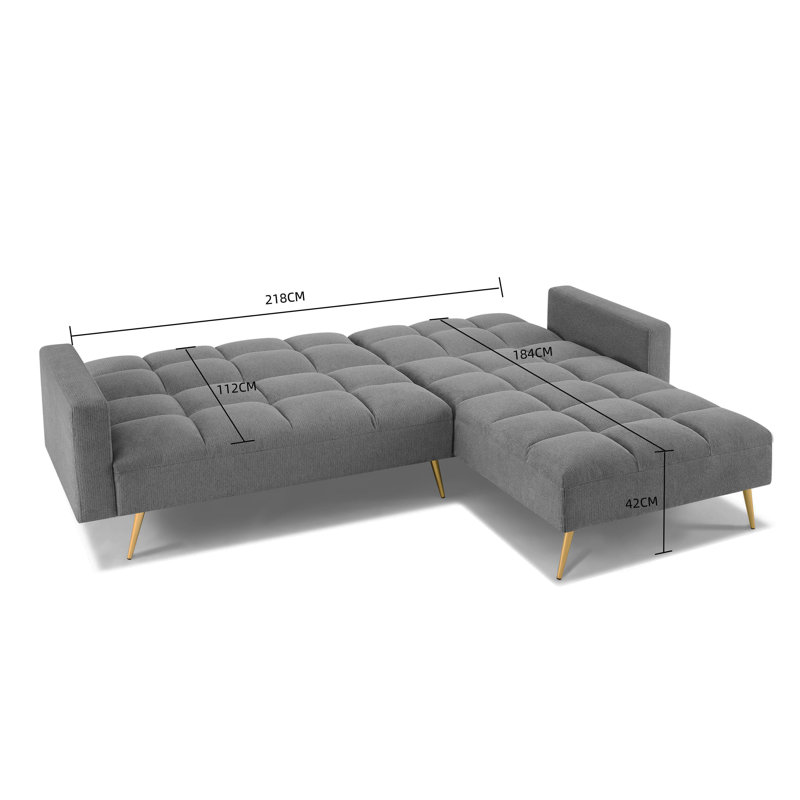 Lexy Corner Sofa Bed, Marl Crossweave - Turquoise
