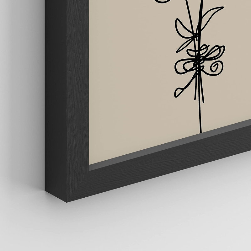 Henri Matisse Mid-Century Modern Shape Flower Market Pictures Framed Wall Art 6 Pieces Paper Print, Black Framed