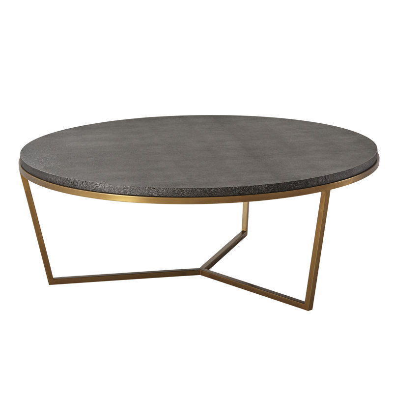 TA Studio Cocktail Table, Dark Gray, Brushed Brass