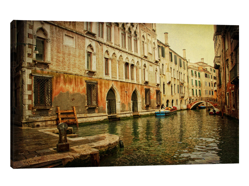 Morning on the Canal 1 Piece Wrapped Canvas Wall Art, 81cm H x 122cm W x 4cm D