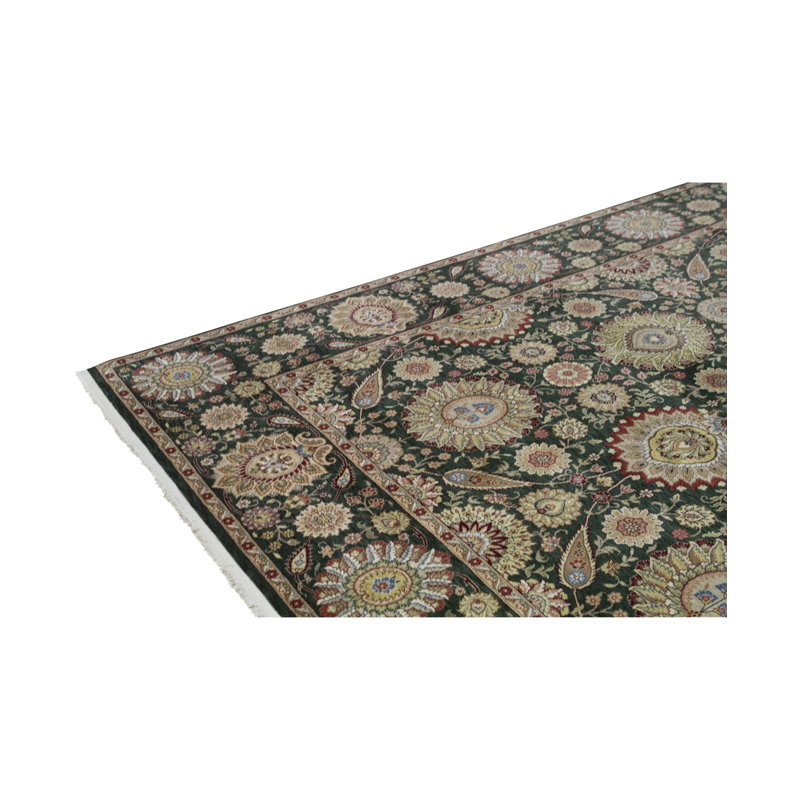 Tapis oriental en laine noué à la main noir / rouge / beige Manchuria