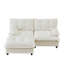 Canapé modulaire en L de 77 po avec repose-pieds, assise profonde en chenille et coussins en treillis confortables pour des espaces de vie polyvalents-241715802