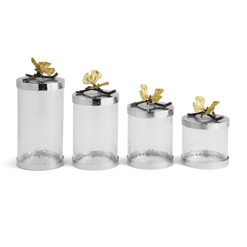 Butterfly Ginkgo Kitchen Canister, 6" H x 5.5" W x 5.5" D