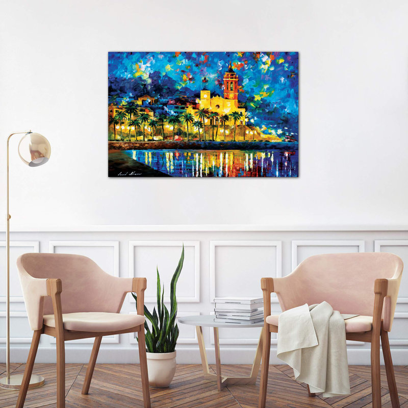 Spain, Sitges by Leonid Afremov - Wrapped Canvas Painting, 101.6 cm H x 66.04 cm W x 1.91 cm D