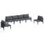 Garden Sofa Set with Cushion Steel Furniture Outdoor Seating