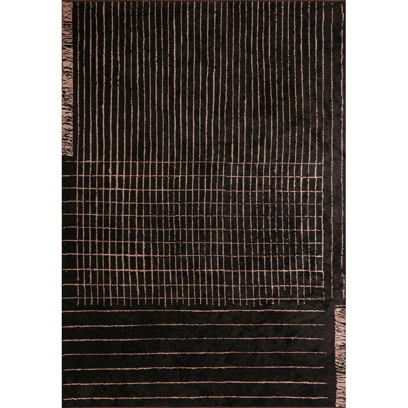 Amarachi Geometric Hand Loom Indoor / Outdoor Area Rug, Rectangle 5'3" x 7'6"