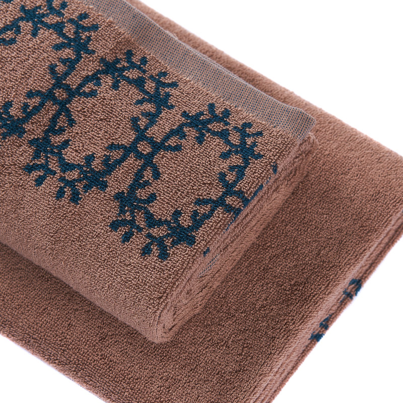 Bowlan Midweight Bath Towel, Brown/Green
