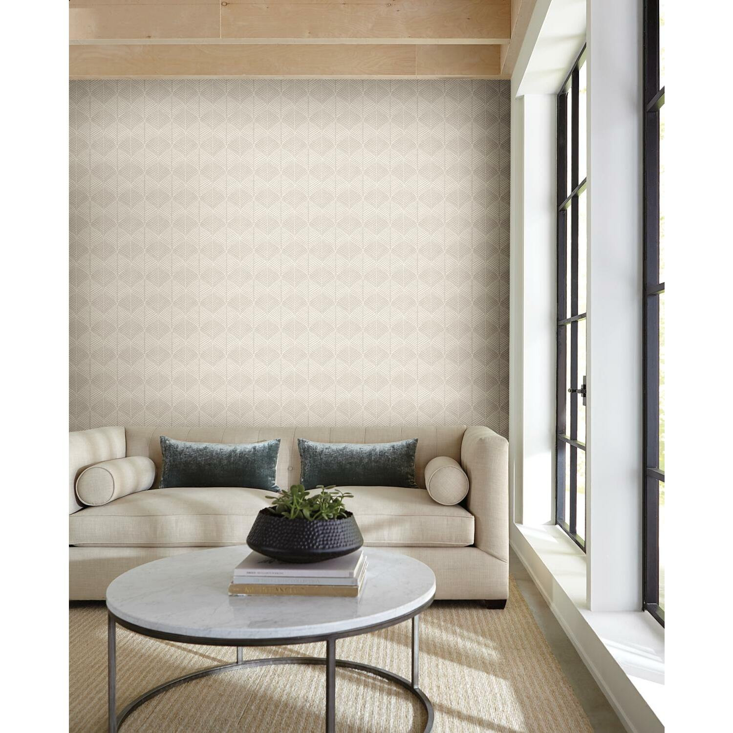 Biella Modern Floral Wallpaper, Gray