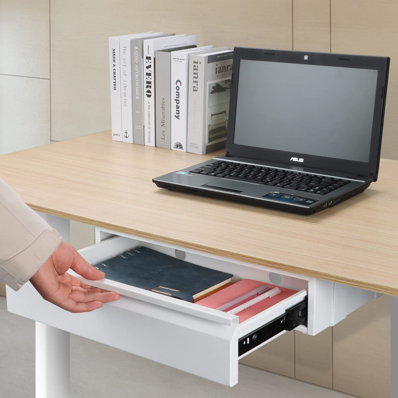 10cm H x 45cm W Desk, White
