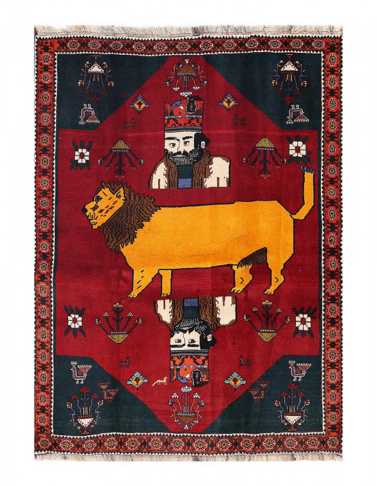 Tapis shiraz fin noué à la main 4 pi 1 po x 5 pi 5 po