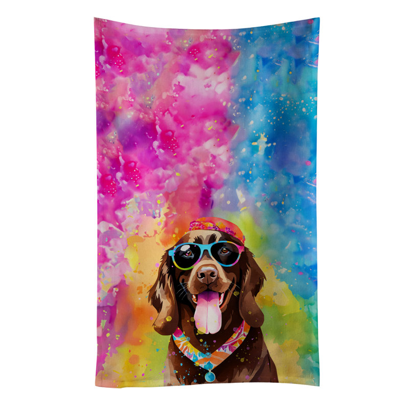 Chocolate Labrador Hippie Dawg Kitchen Towel