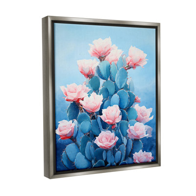 "Cactus and Rose Blossoms" par RB sur toile