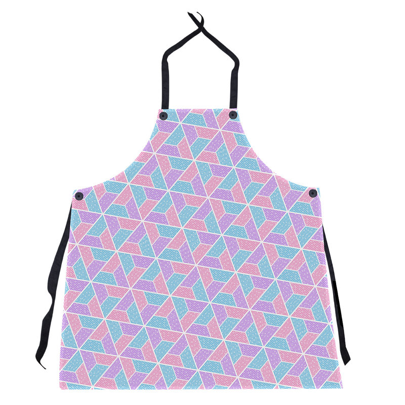 Tablier trapézoïdal, Bleu / mauve / rose