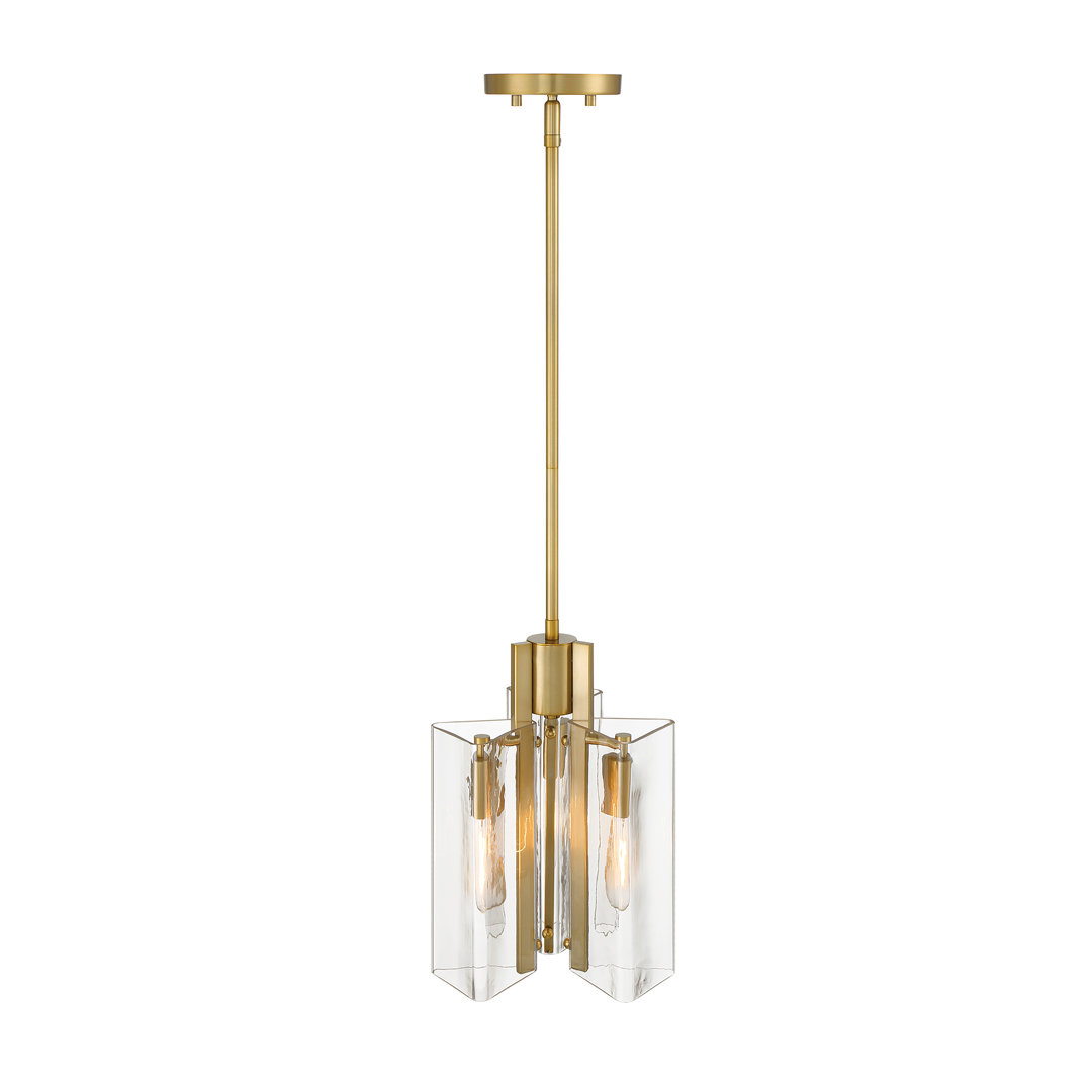 Kyele 3 - Light Brushed Gold Geometric Pendant Mercer41
