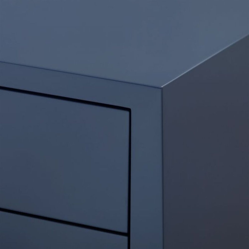 Madison 3 - Drawer Nightstand, Navy Blue Lacquer