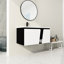 Meuble-lavabo de salle de bain avec lavabo en céramique et porte à fermeture en douceur. Fixé au mur. Apparence moderne. Rangement spacieux. Contreplaqué de qualité. Lavabo flottant 40 po blanc et noir Option. Porte pour une utilisation silencieuse. Contemporain-1238421306