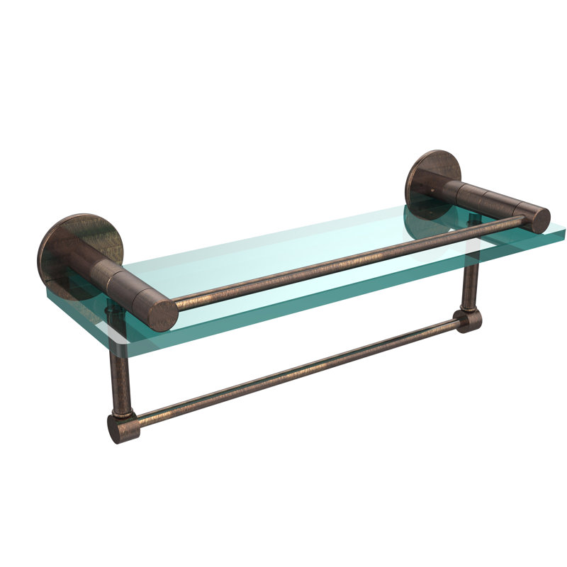 Ballenas Bracket Shelf with Towel Bar, Venetian Bronze, 5'' H X 16'' W X 5.5'' D