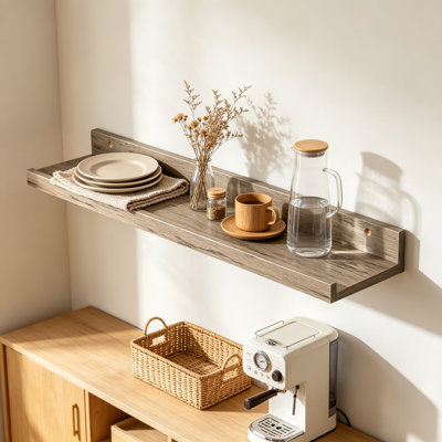 Ensemble de tablettes flottantes pour tablettes de 16 po avec rebord en bois, tablette de rangement pour jouets, bibliothèque pour enfants, décoration de chambre à coucher pour enfants