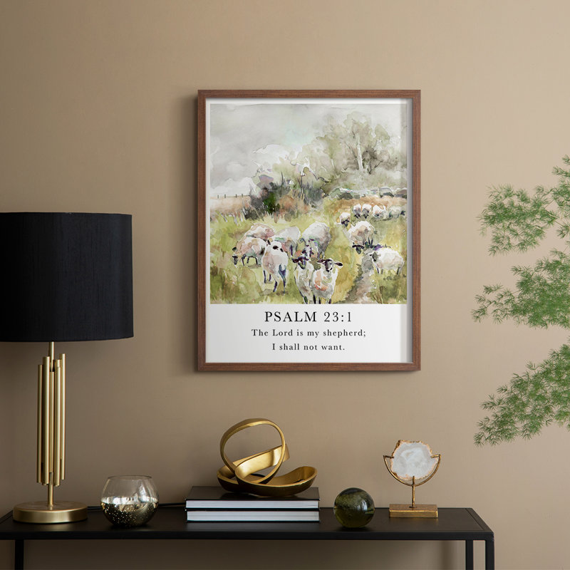 Psalm 23:1 Framed Print - Solid Wood, Walnut, 21" H x 17" W