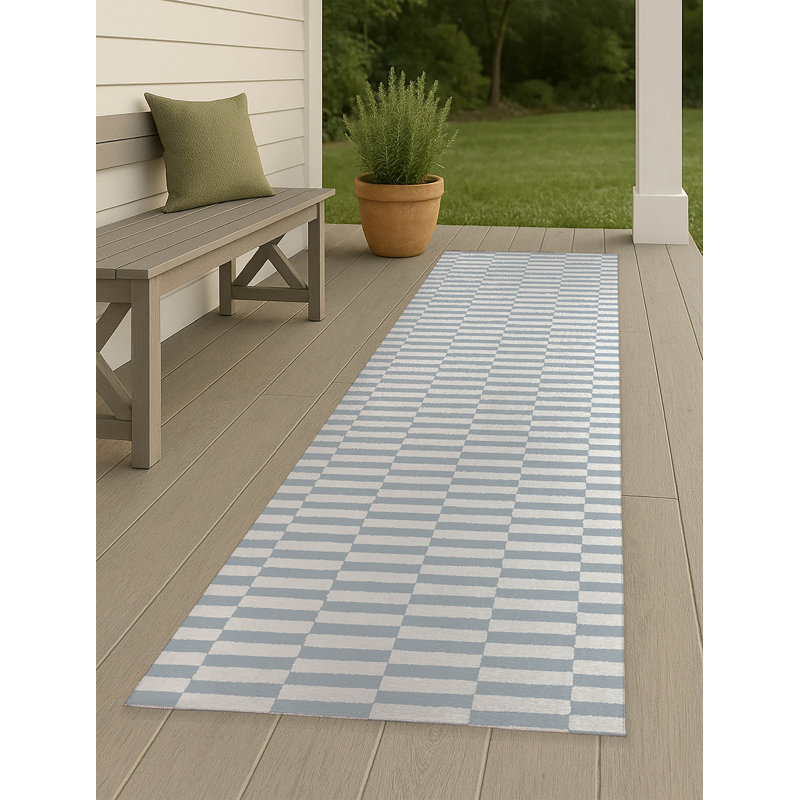 Tapis d'extérieur antidérapant Off Stripe, Tapis de couloir 2 pi 6 po x 8 pi