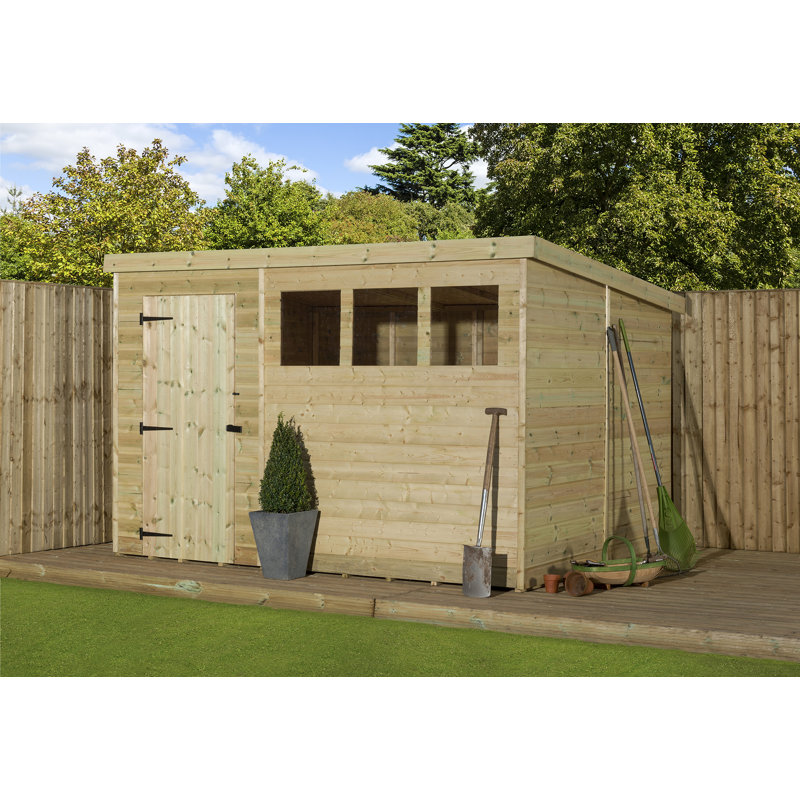 Shiplap Pent Wooden Shed, 10ft. W x 8ft. D