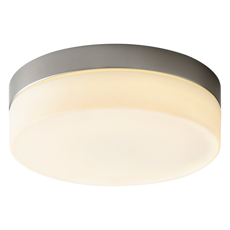 Amaranthe Glass Flush Mount, Satin Nickel, 3.5" H x 11.25" W x 11.25" D