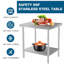 Table de travail commerciale 24 po x 18 po pour la cuisine et la cuisine en acier inoxydable avec tablette inférieure