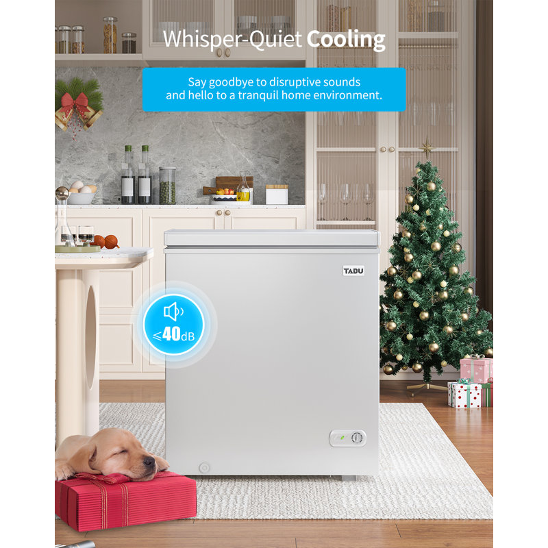 Chest Freezer, 5.0 Cu Ft Deep Freezer With Removable Storage Basket,  Top Open Door Freezer With 7 Level Adjustable Temperature, Compact Freezer With Top Open Door (white)