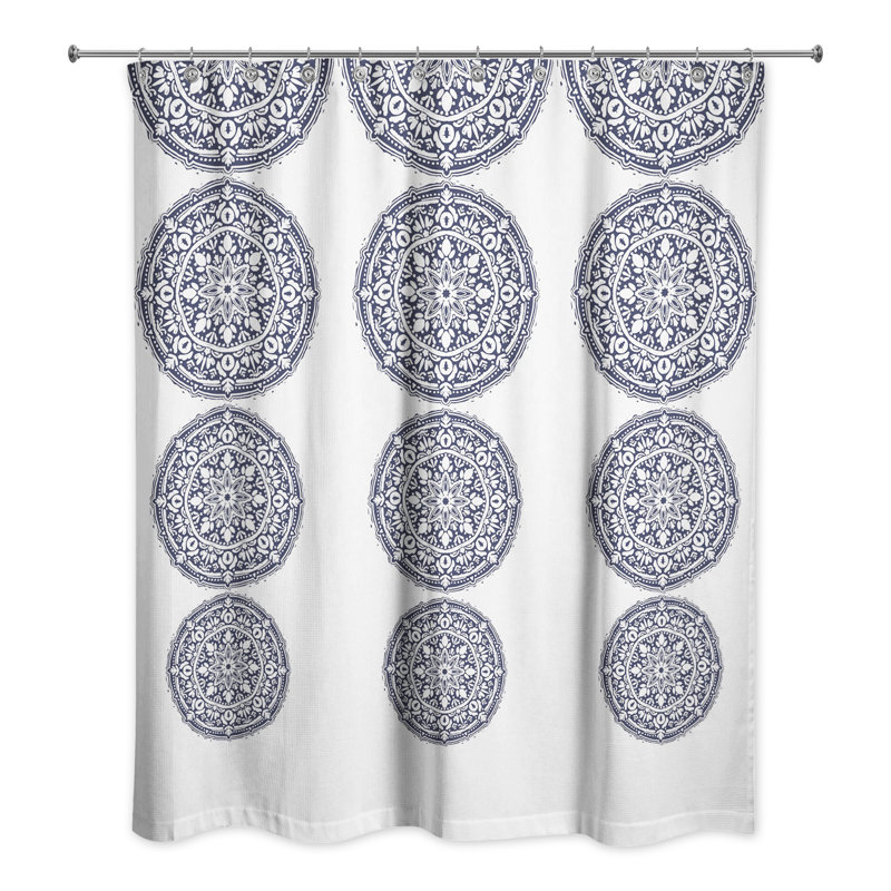 Geometric Shower Curtain, Navy