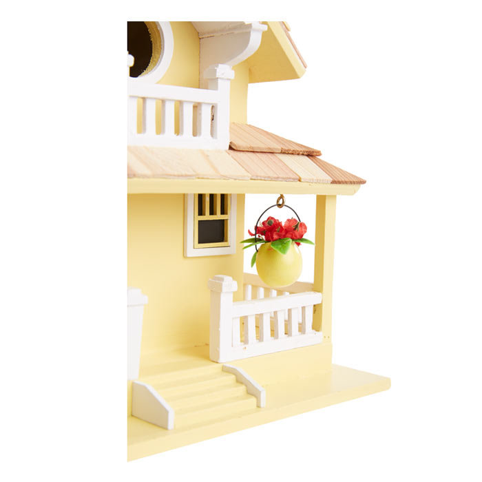 Yellow Pine Shingle Backyard Bird Cottage with Flower Boxes