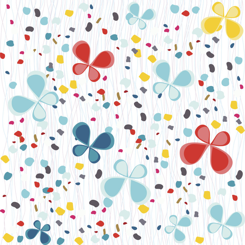 Taranto Butterflys Pattern - Wrapped Canvas Print, 51cm H x 51cm W x 3.8cm D