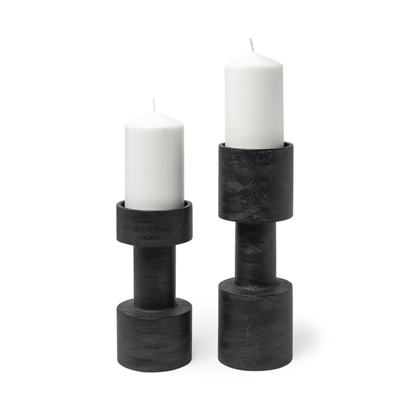 Metal Table Candle Holders, Black