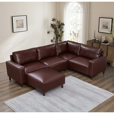 Canapé modulaire de luxe en cuir de polyuréthane de qualité moderne avec revêtement de 5 pièces