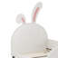 Lit simple tapissier princesse en forme de lapin, lit plateforme simple avec tête et pied de lit, blanc-129437082