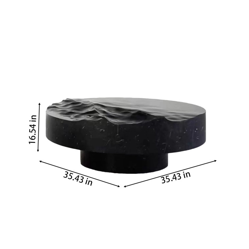 Table basse noire à forme spéciale