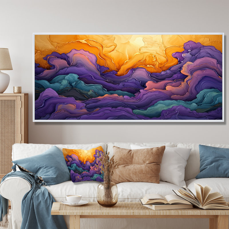 Art dissous sur toile, H 28 po x l 60 po, Impression encadrée flottante, Blanc