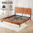 King Size Metal Platform Bed Frame, Vintage Brown Square Bed with Under-Bed Storage, No Box Spring Needed-1927353358