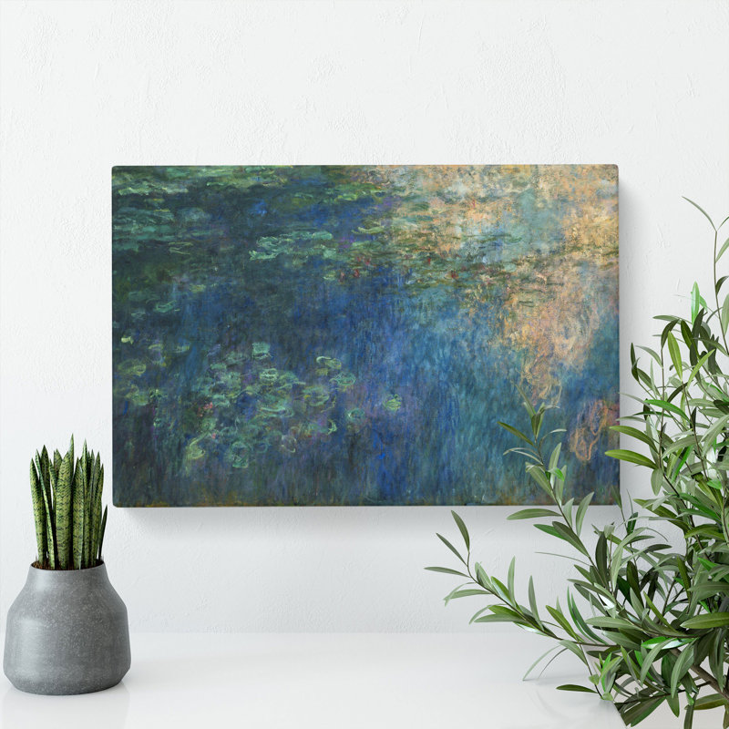 Water Lilies Lily Pond Vol.21 by Claude Monet - Wrapped Canvas Painting, 50cm H x 76cm W x 3cm D