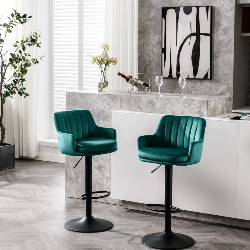 Adjustable Bar Stools In With Back And Footrest, Of 2 For Home Kitchen Pub Use 2 Fit Counter Height