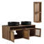 Meuble-lavabo 48 po avec 2 lavabos en céramique et support de rangement, 4 portes à fermeture douce