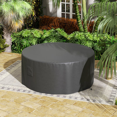 Outsunny Garden Patio Large Furniture Set Round Cover Ф193 x 80H cm, Black